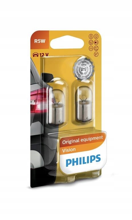 Philips Zestaw żarówek R5WBA15S 12V 5W Vision