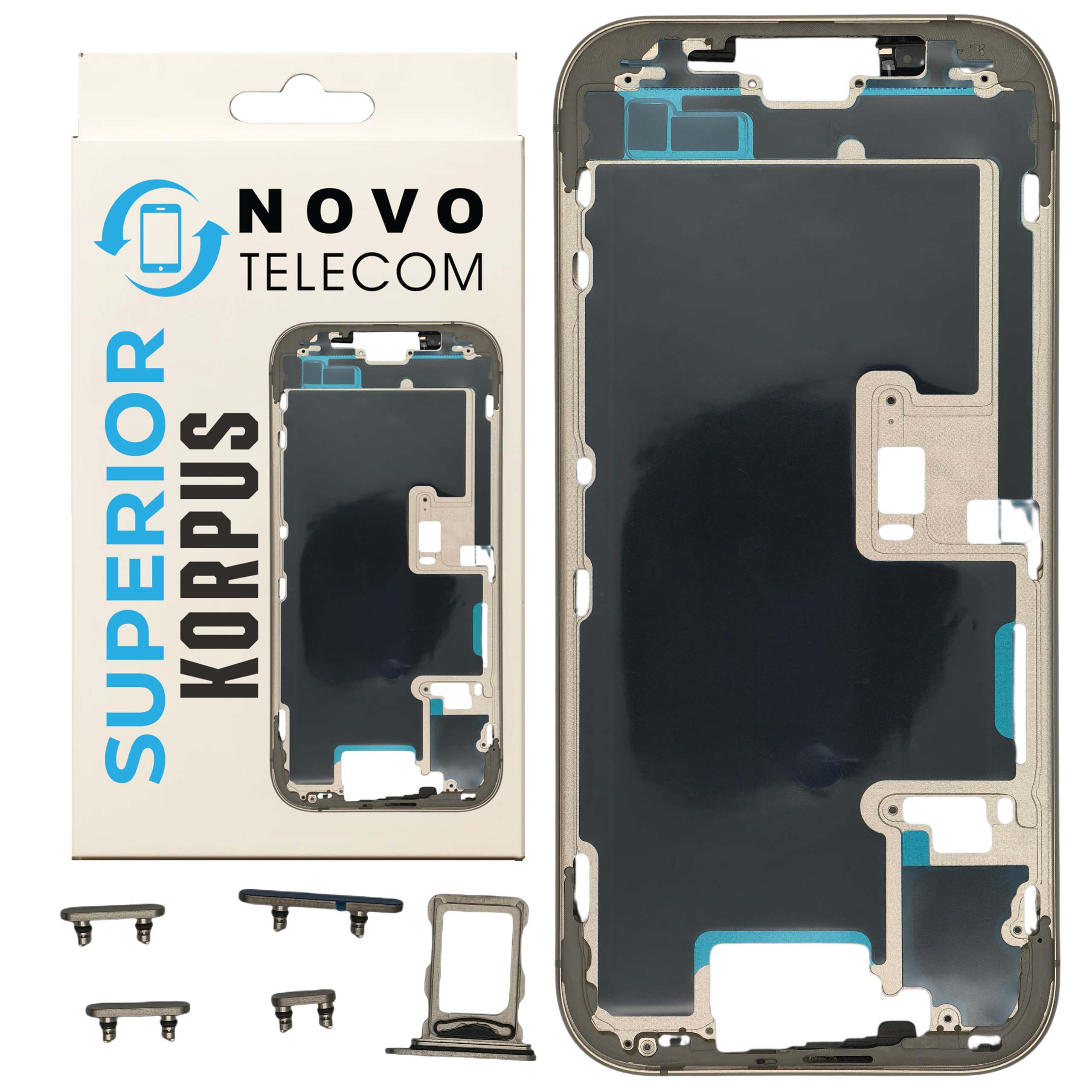 Korpus Obudowa Ramka Telefonu do iPhone 16 Pro Ramka Kompletna Naturalna