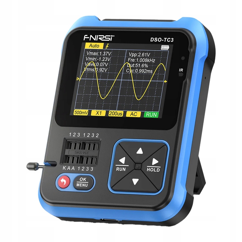 Ruční digitální osciloskop SigGen 3v1 Fnirsi DSO-TC3 tester tranzistorů