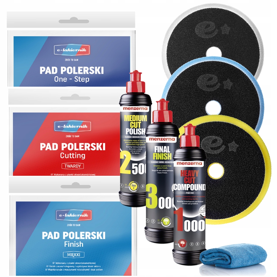 

Zestaw 3x Pasta Polerska Menzerna Pady Gąbki