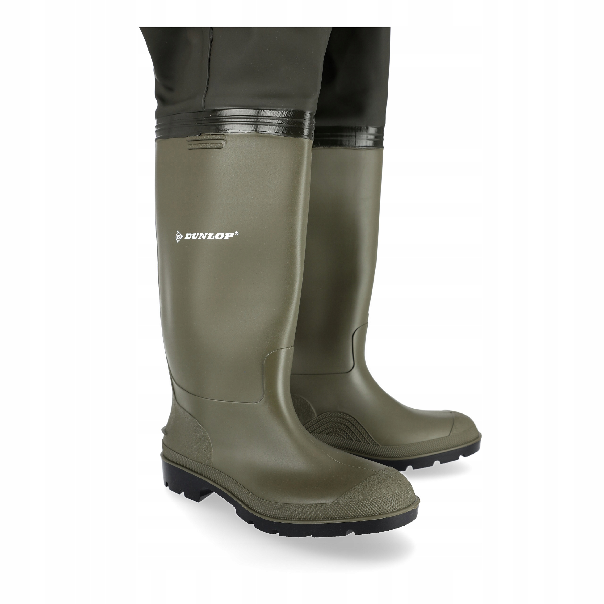 Dunlop Spodniobuty Na Ryby Wysokie Spodnie Szelki Wędkarskie Zielone