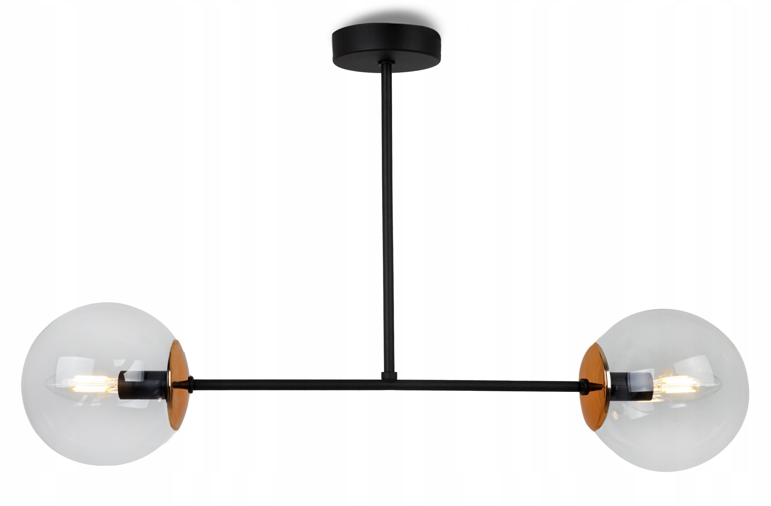 Závěsné Stropní Svítidlo Černý Loftový Lustr Skleněné Koule Do Kuchyně Jídelny