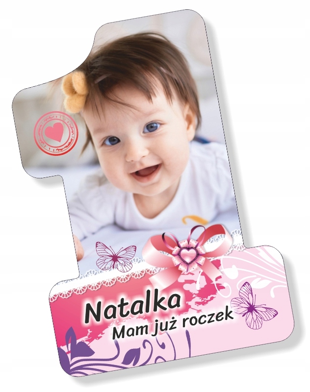 FOTO MAGNES Podziękowanie Urodziny Roczek Jedynka