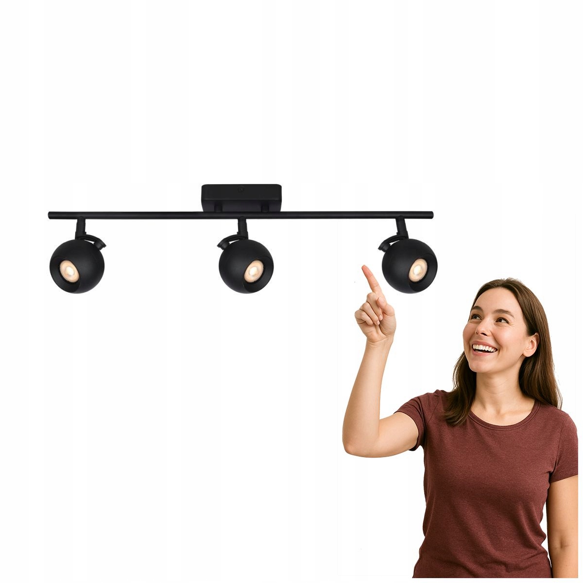 Moderní reflektor Lafin 3-bodový černý Italux