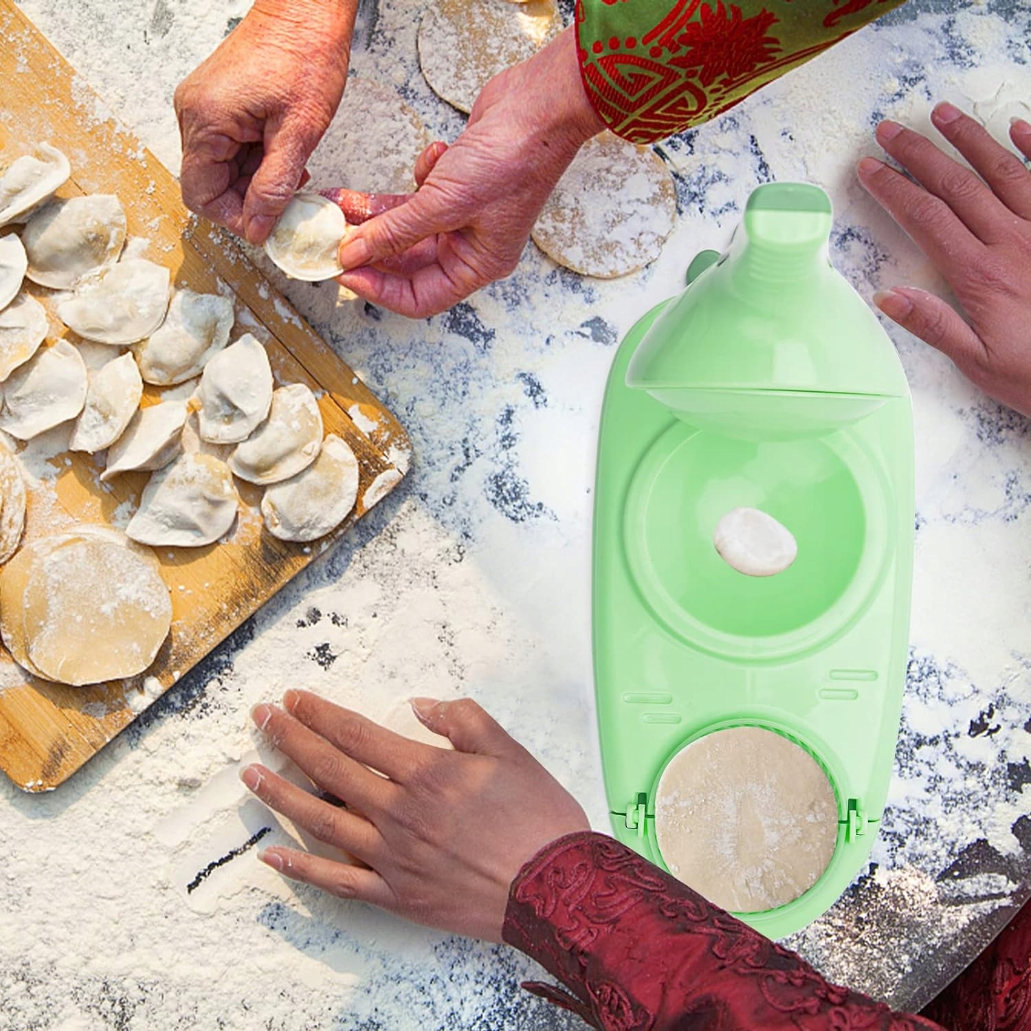 PIEROGARKA 2w1 MASZYNKA FORMA DO LEPIENIA PIEROGÓW KÓŁKA Pierożnica EB618 Rodzaj ręczna