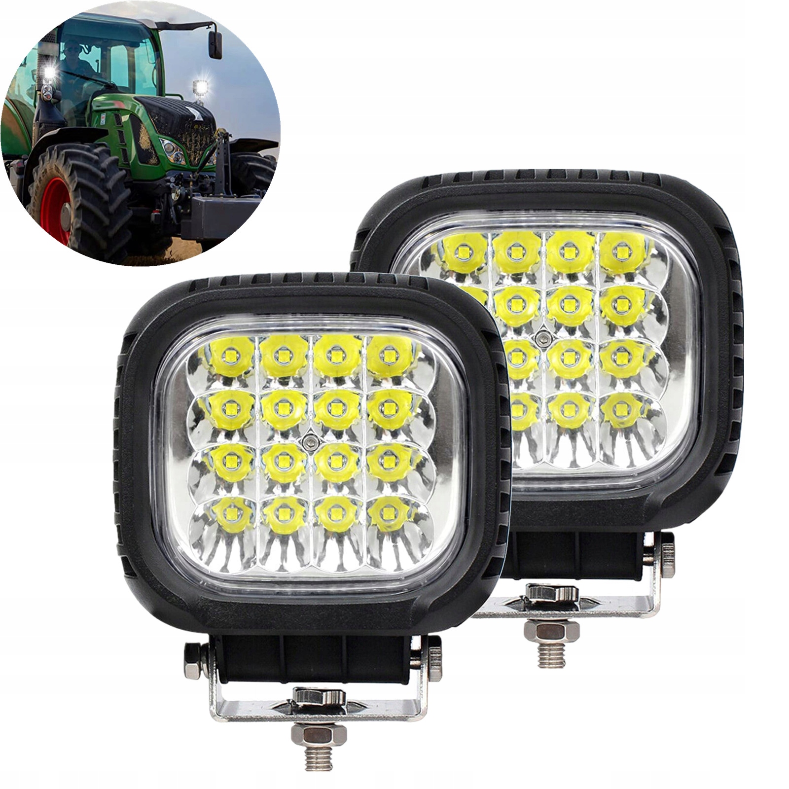 2KS Halogenová Led Pracovní Lampa 12/24V 48W Reflektor 5"