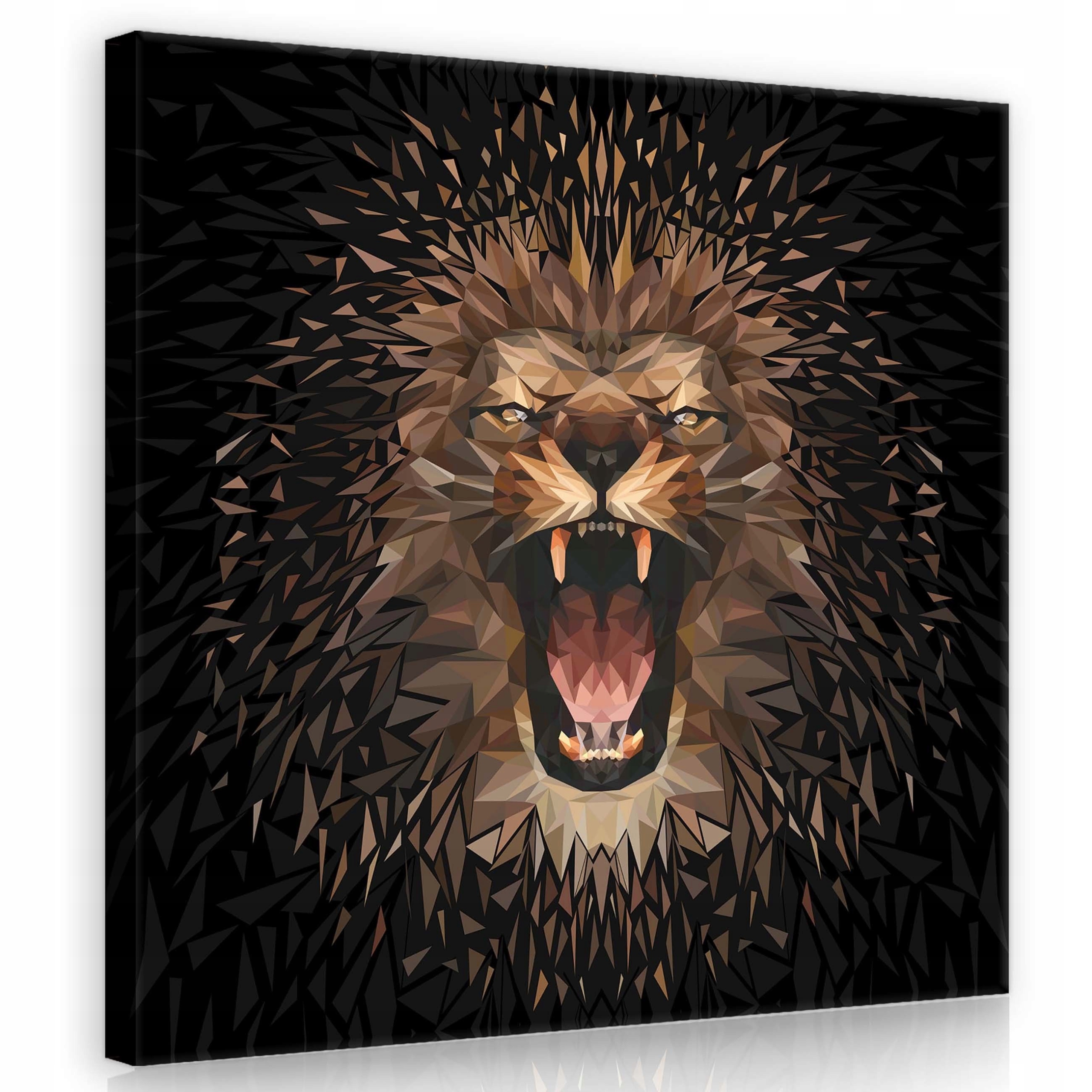 Obraz 80x80 Lev řev polygonální geometrický abstraktní síla divočina