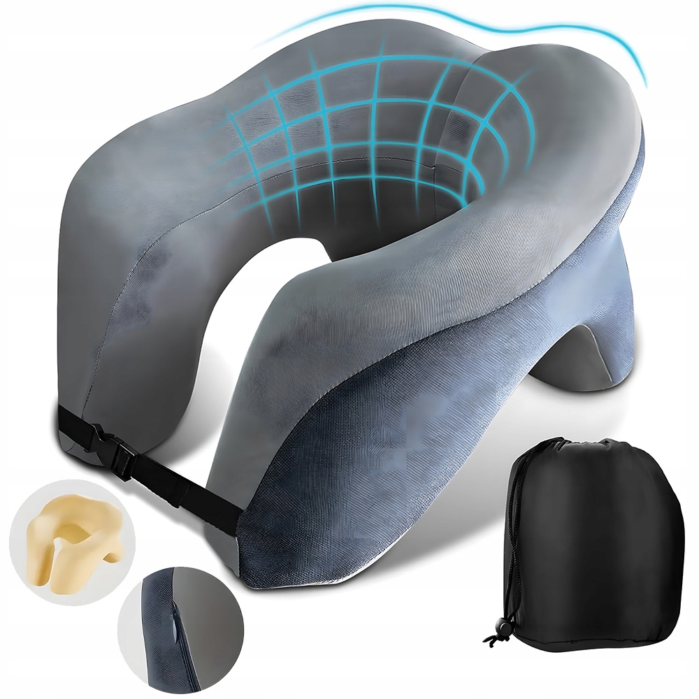 Ergonomiczna Poduszka na Szyję, Poduszka z Pianki Memory Szyję do Podróży