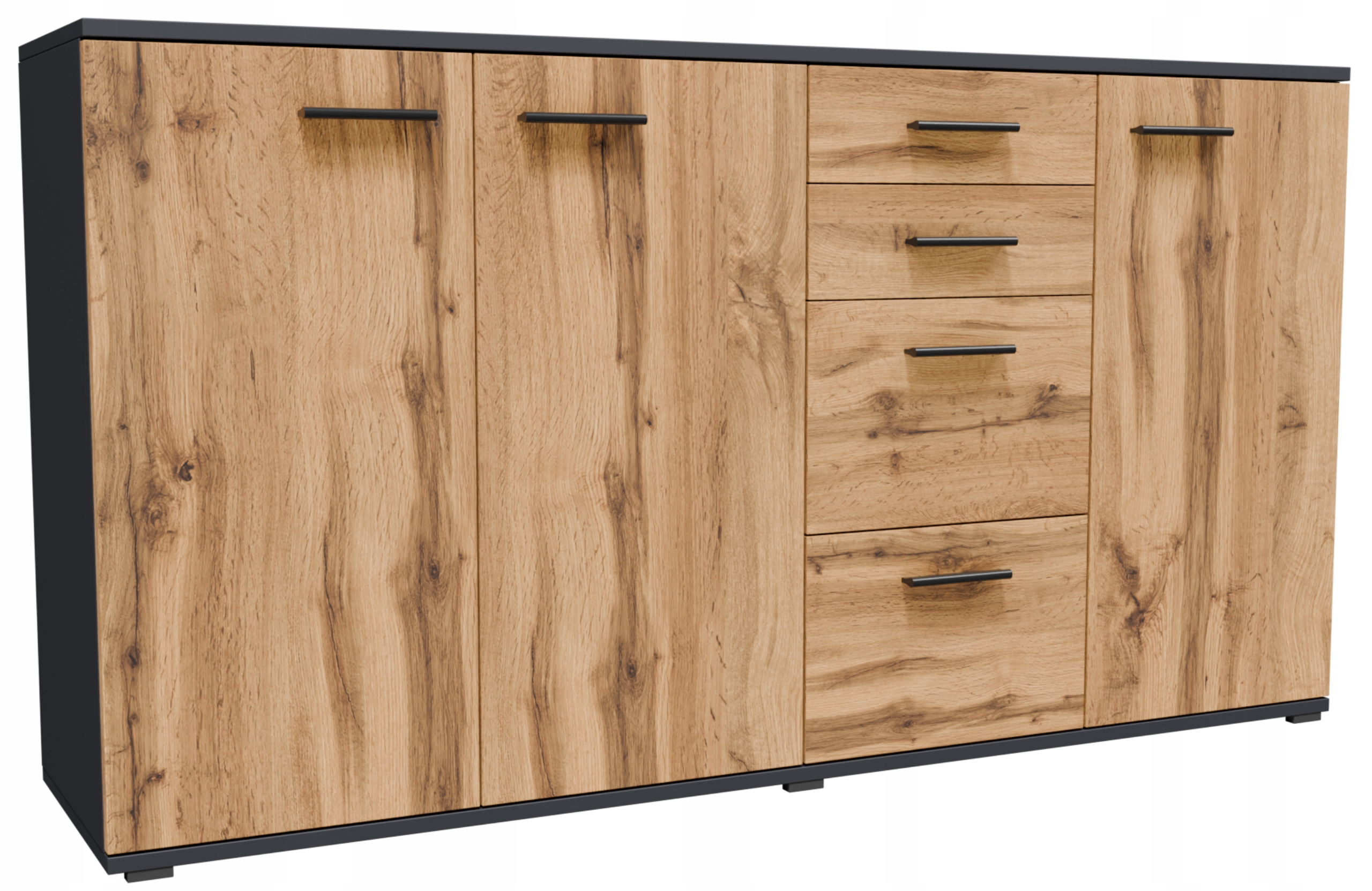 Komoda, skrinka CR3-KD4 grafit-wotan, veľký priestranný regál na oblečenie a hračky