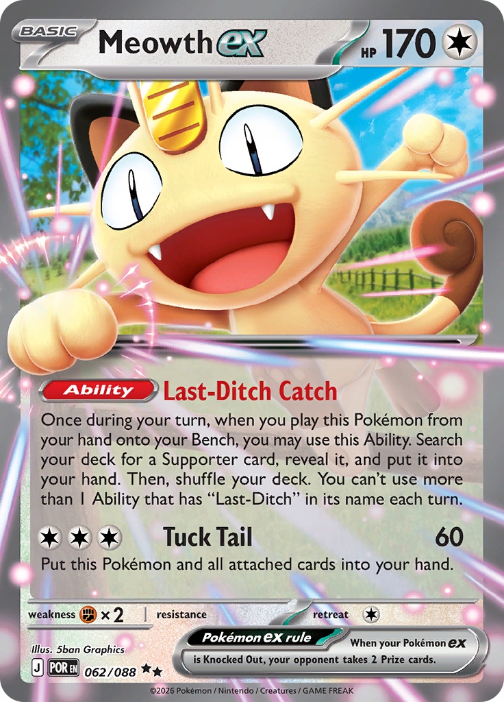 Meowth ex - POR 062/088 - Perfect Order - Karta Pokemon TCG