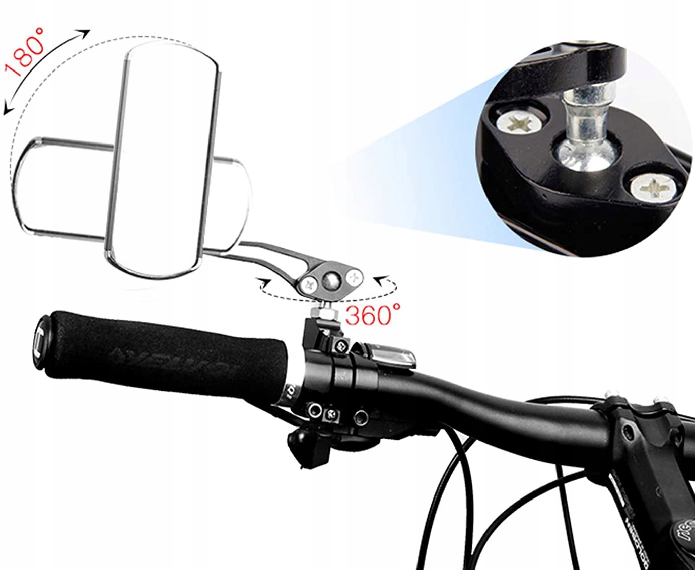 2X LUSTERKO ROWEROWE DO ROWERU NA KIEROWNICĘ REGULOWANE zestaw LEWE / PRAWE Model Uniwersalne