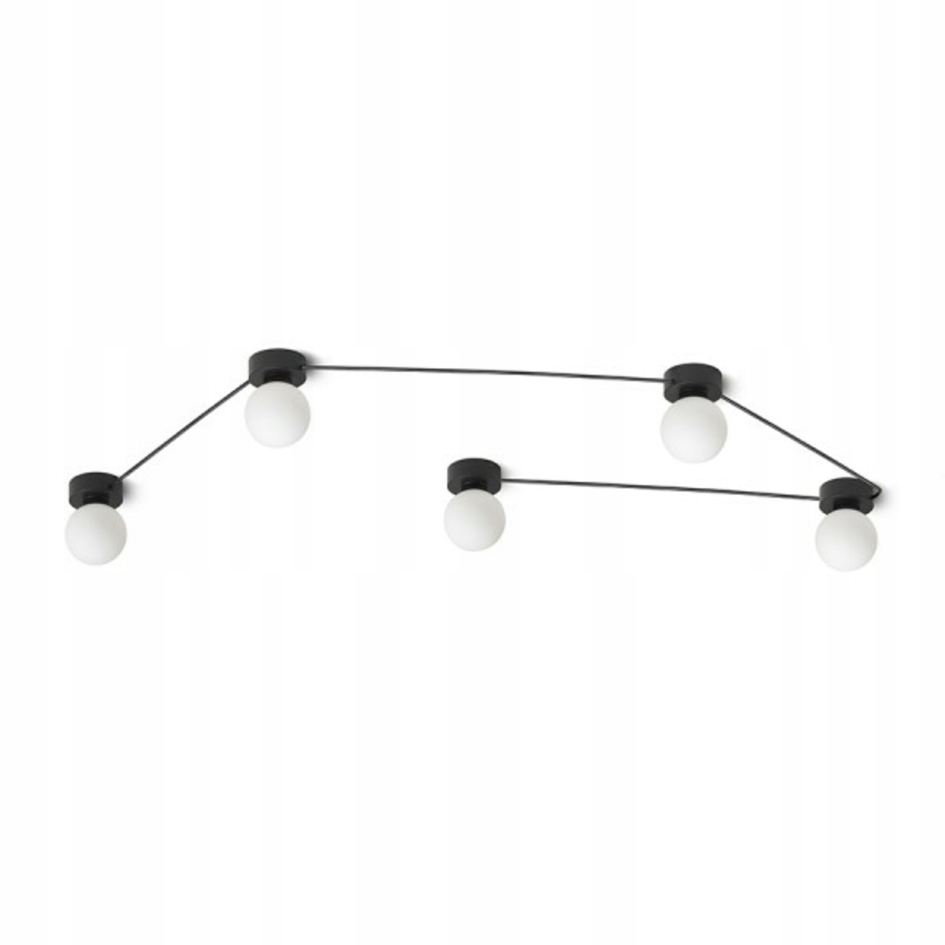 Stropné svietidlo Rendl Vela V čierne opálové sklo 5xG9 variabilná montáž