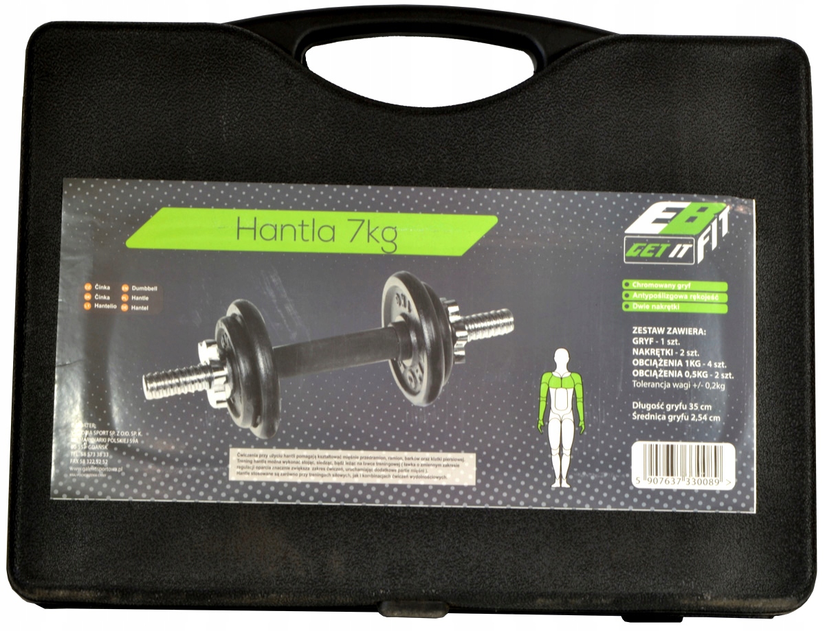 HANTLE hantelki CIĘŻARKI ZESTAW HANTLI 2x7kg 15kg Model regulowane