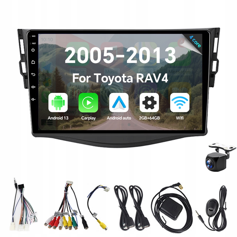 2Din Android 13 autorádio pro Toyota RAV4 Rav 4 2005-2013 2G 64G Rds Carplay
