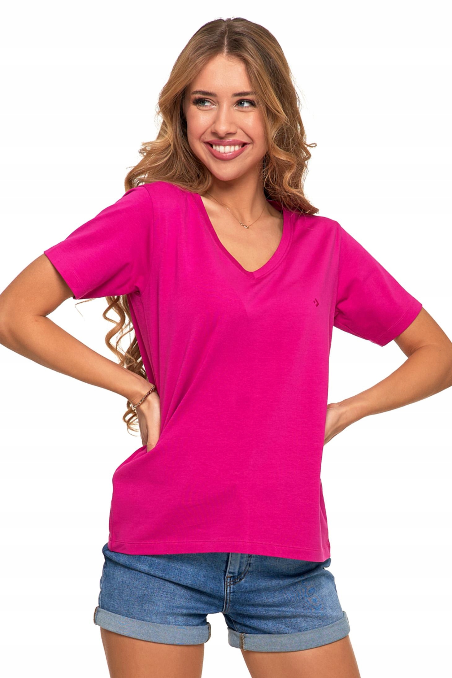KOSZULKA DAMSKA KRÓTKI RĘKAW T-SHIRT BAWEŁNA PREMIUM DEKOLT V MORAJ R.XXL Marka Moraj