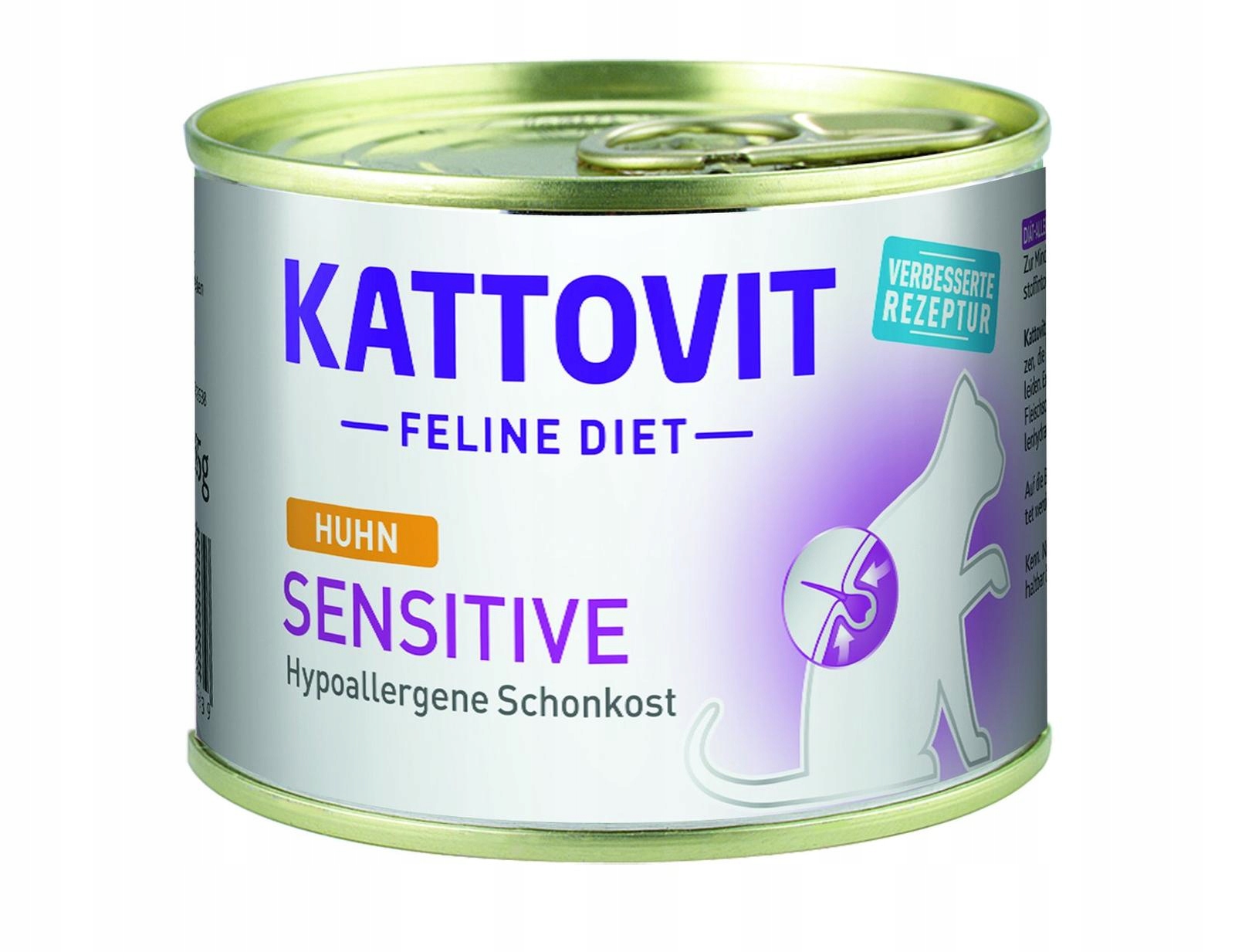 Levně 8X Kattovit Sensitive Kuřecí bezobilné krmivo pro kočky 185 g