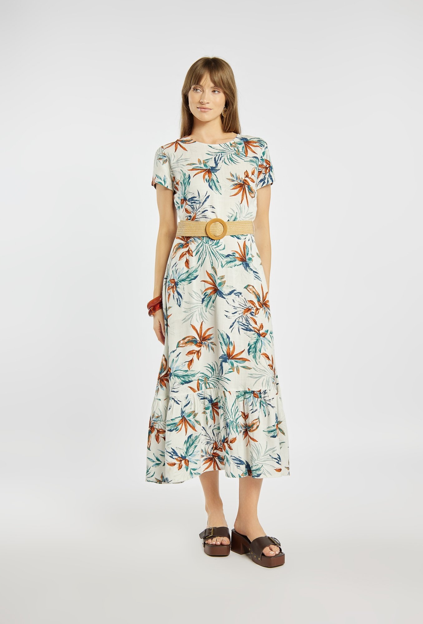 Monnari Sukienka z roślinnym wzorem 40