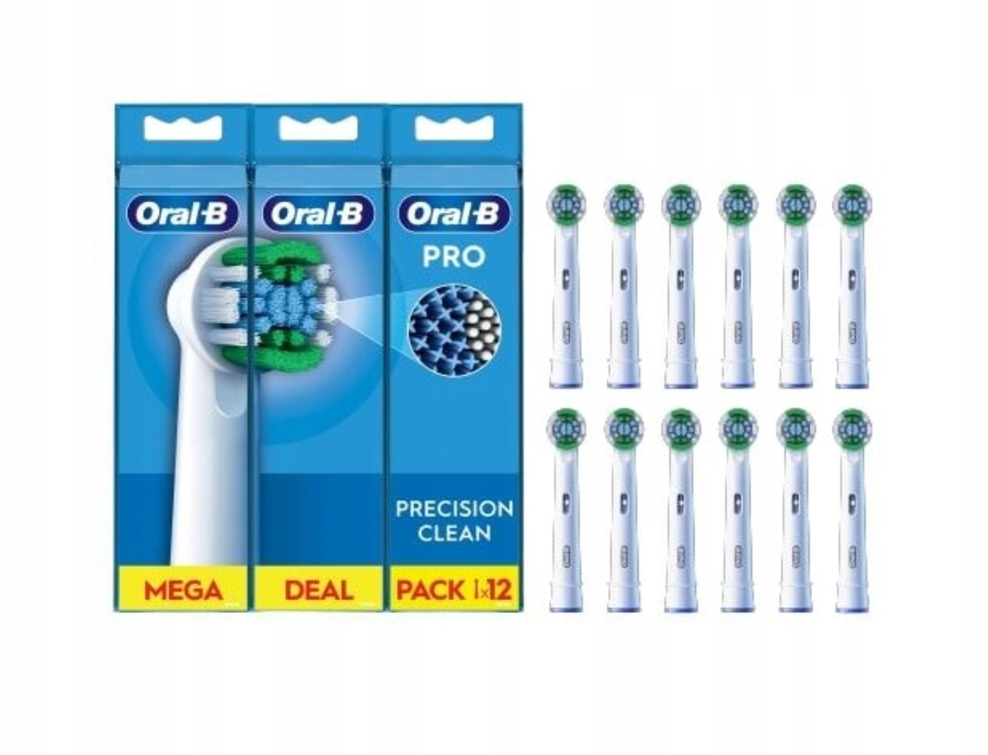 12 główek szczoteczki Oral-B Pro Precision Clean Biały