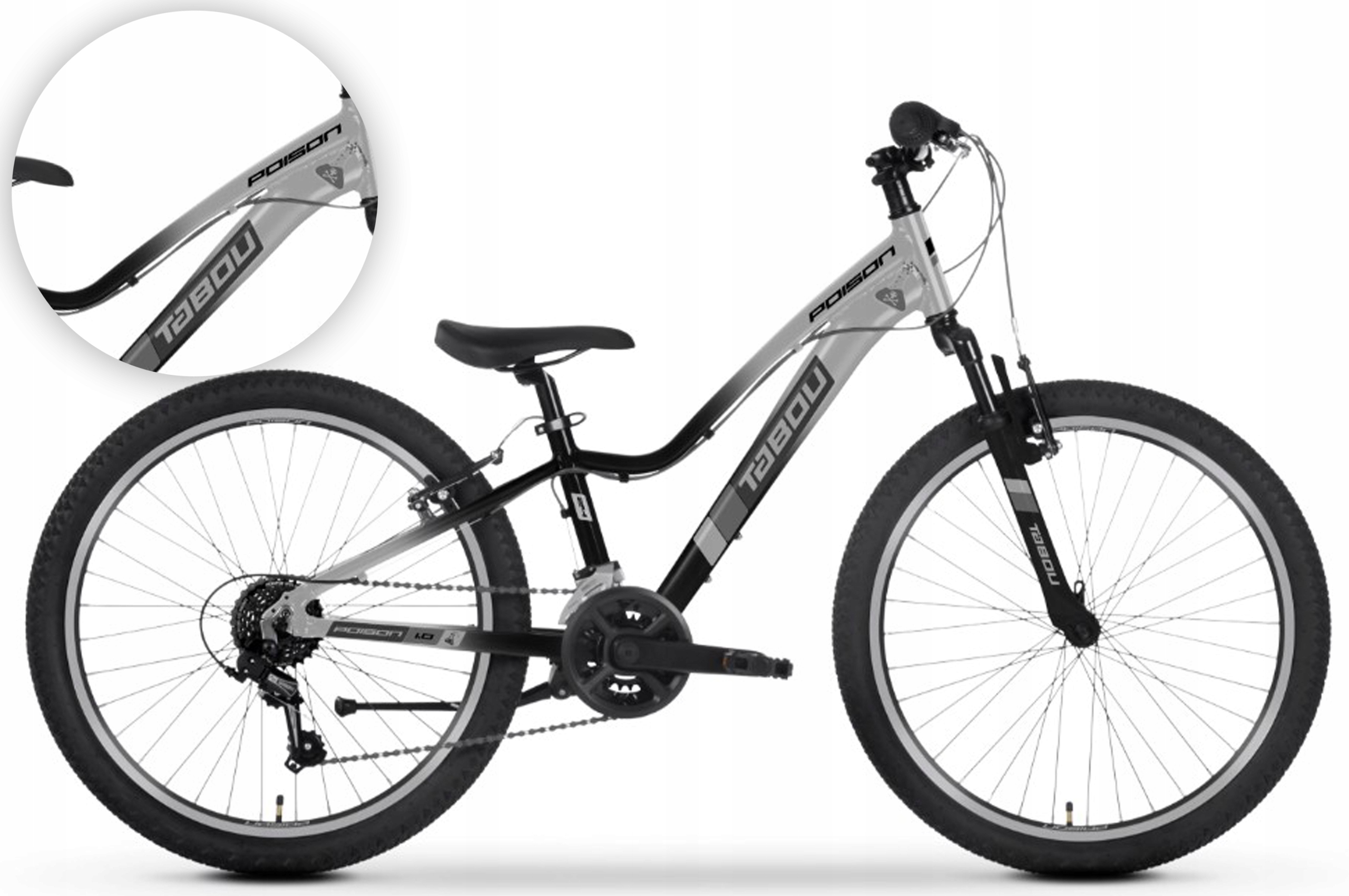 Rower dziecięcy 24" Tabou Poision szary czarny R25