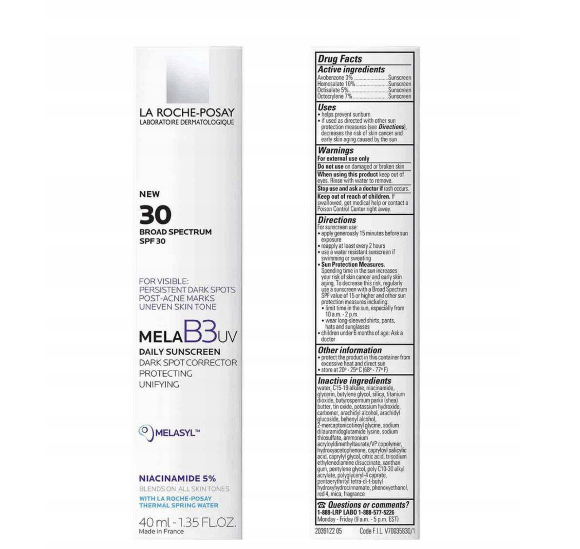 La Roche-Posay Mela B3 korygujący Krem na Przebarwienia Spf 30