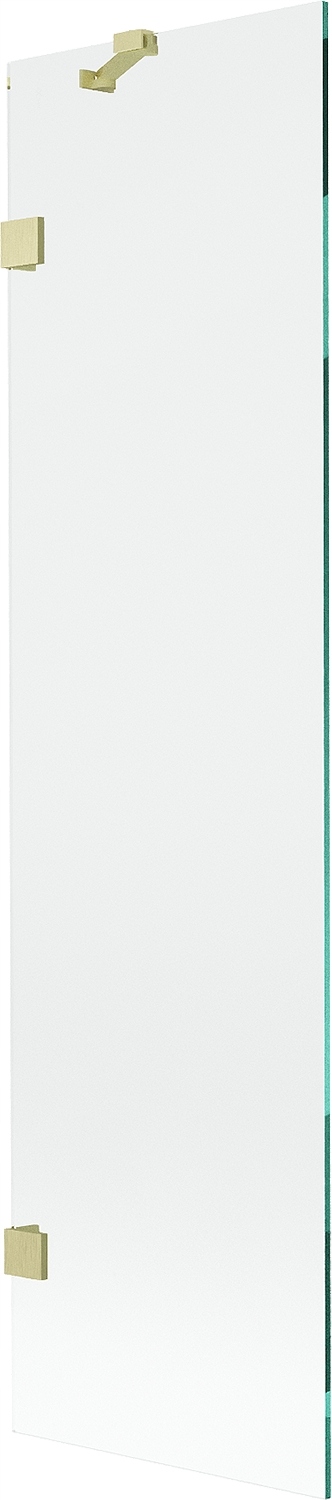 Mexen Lunar vana s jedním křídlem 50 x 150 cm, transparentní, zlatý kartáčo