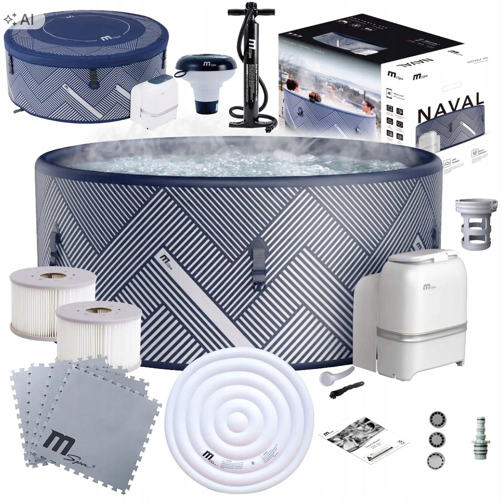 Spa ogrodowe MSpa 6 os. Naval Wi-Fi 930l 138 dysz okrągłe 173cm