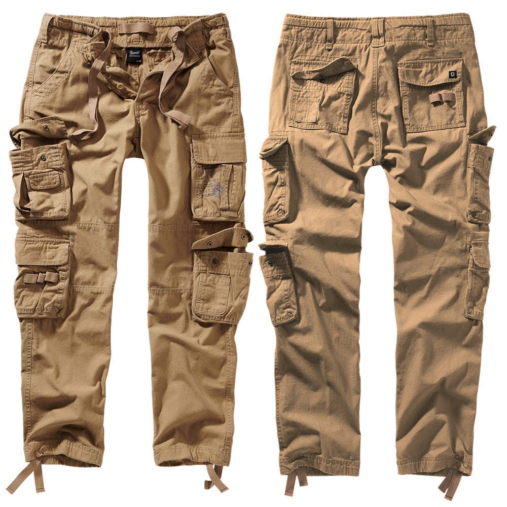 Brandit kalhoty pánské Pure Slim Fit Trousers kapsáče L béžová