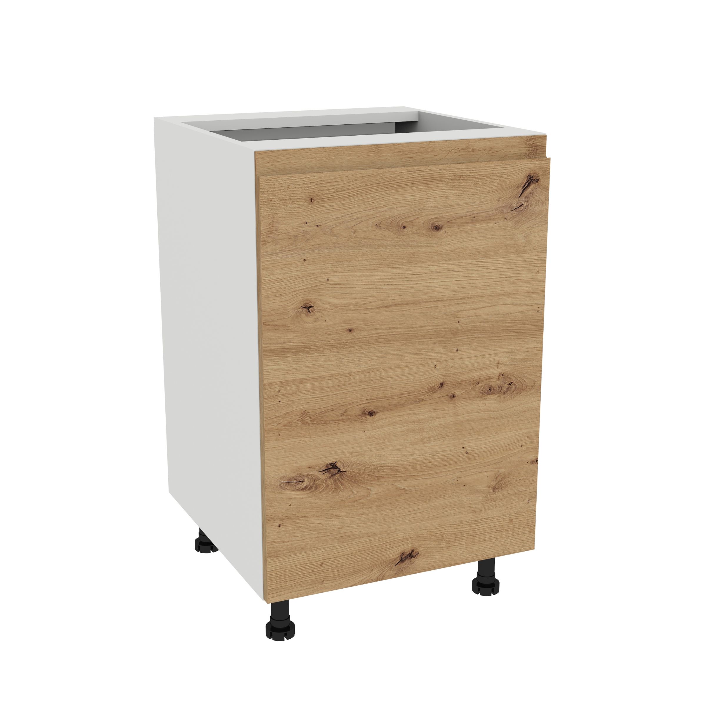 Spodná kuchynská skrinka 50 Frezo Biela predná časť Bezúchytkový dub Artisan