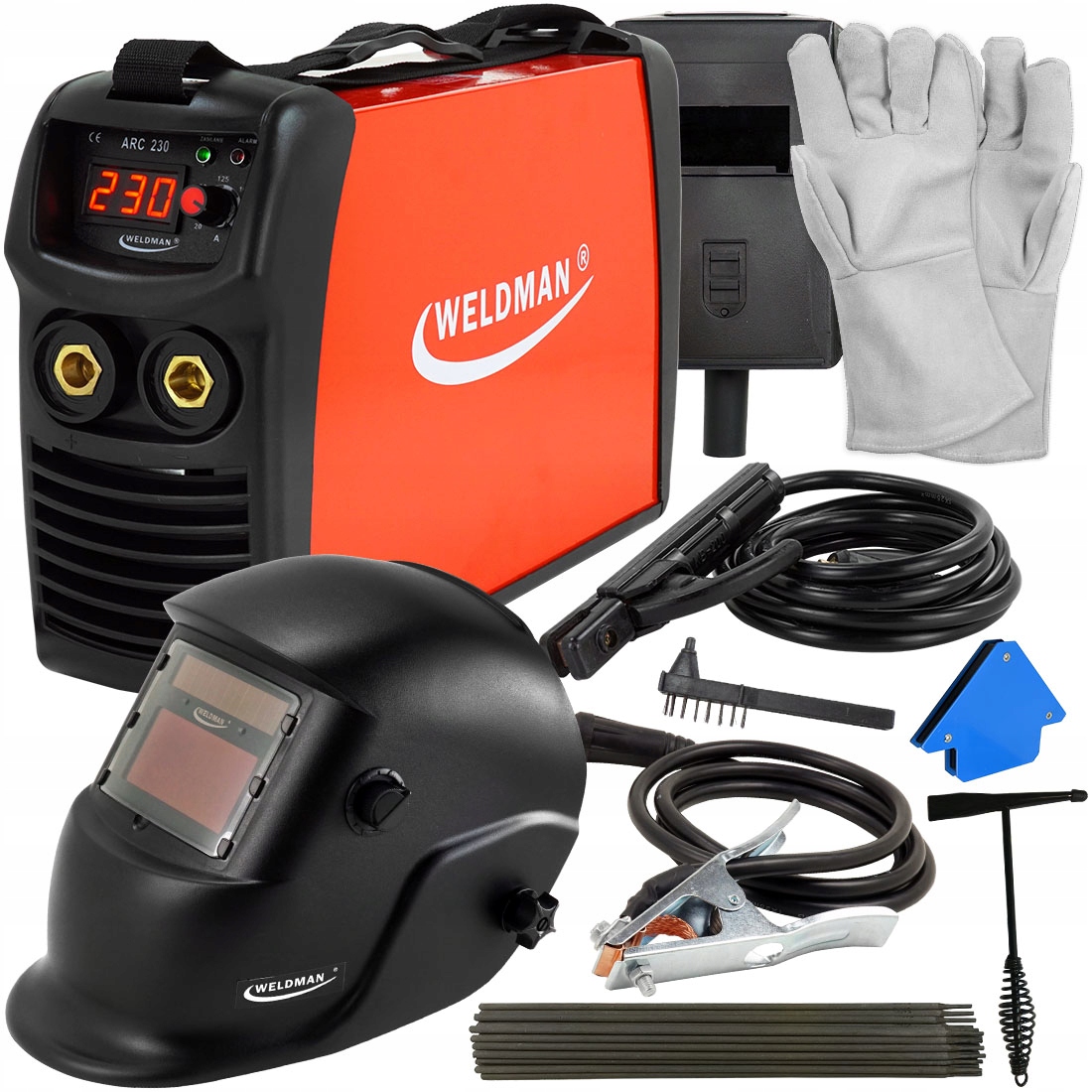 

Spawarka elektrodowa Mma Weldman Arc 230A zestaw
