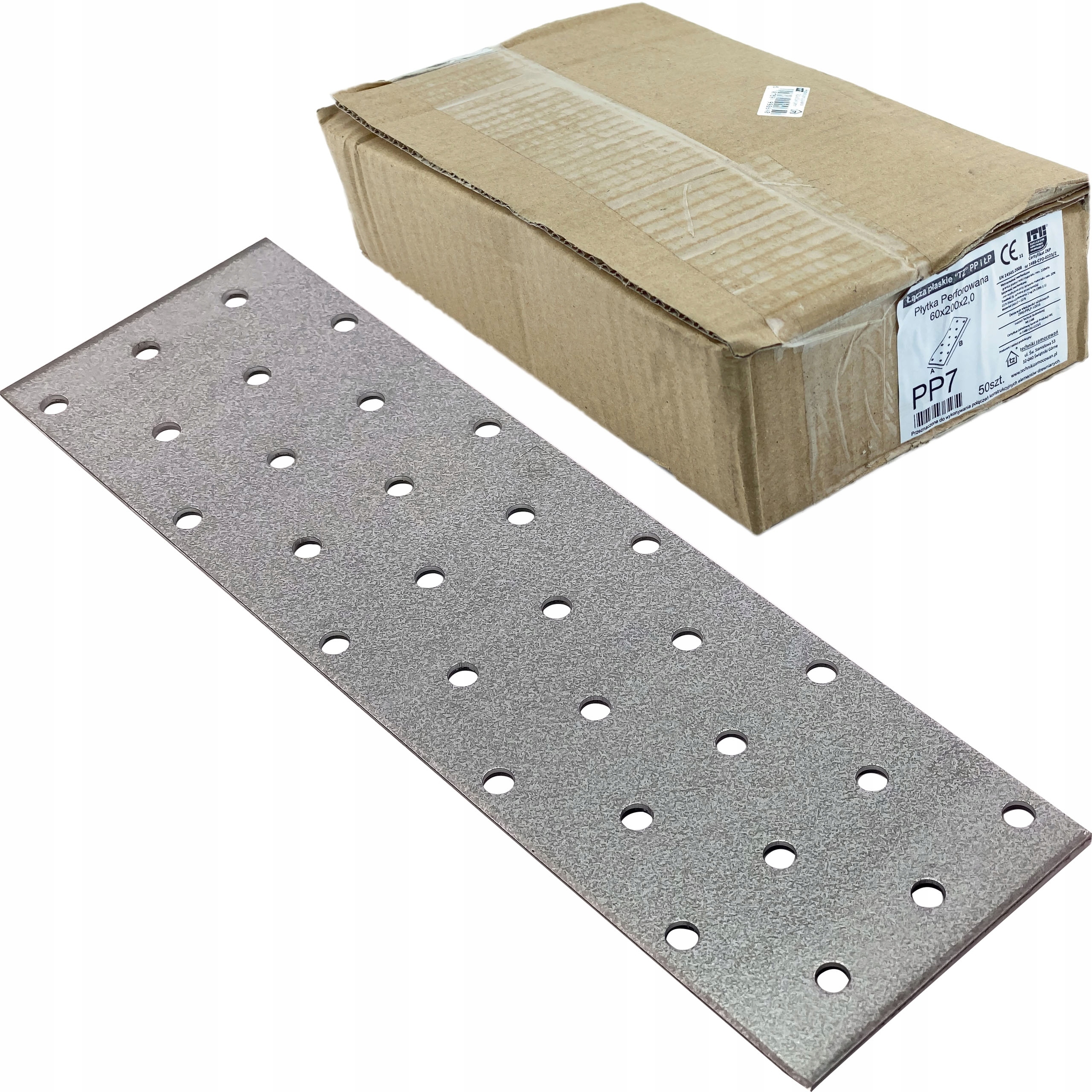 Děrované dlaždice 60x200 x 2mm 50 ks Tesařské spojky ploché PP7