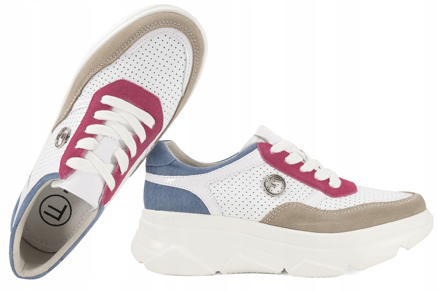 Filippo DP6108 Dámské Polobotky Tenisky Na Platformě, Kožené, 40 Bílá