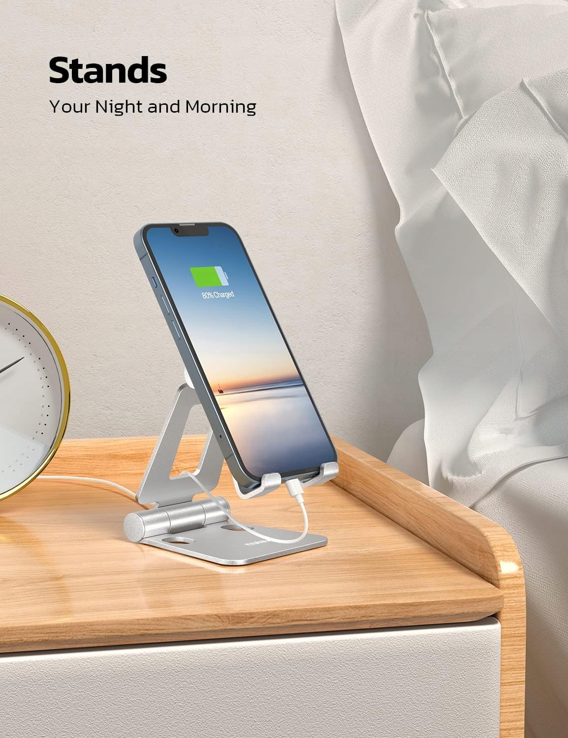 NULAXY Regulowany Stojak Na Telefon Aluminiowy Kompatybilny Z iPhone Galaxy — miniatura 4