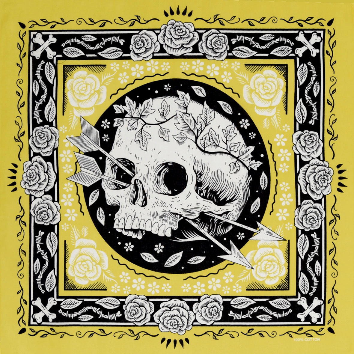 

Bandana bandama żółta czaszka bandamka chusta