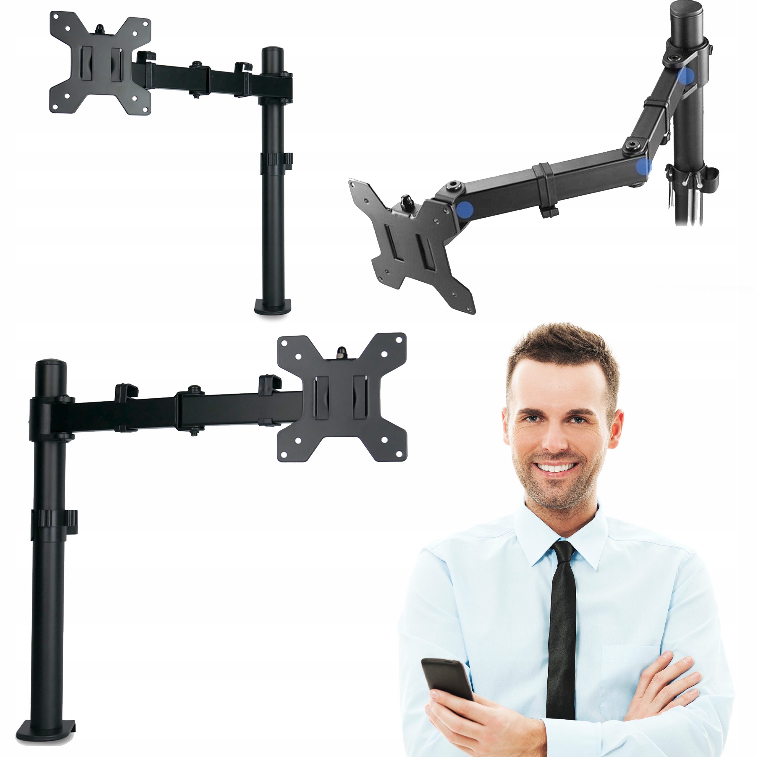 Držák Na Monitor 13"-27" Standard Vesa Do 8 Kg, Jedno Rameno Na Stůl