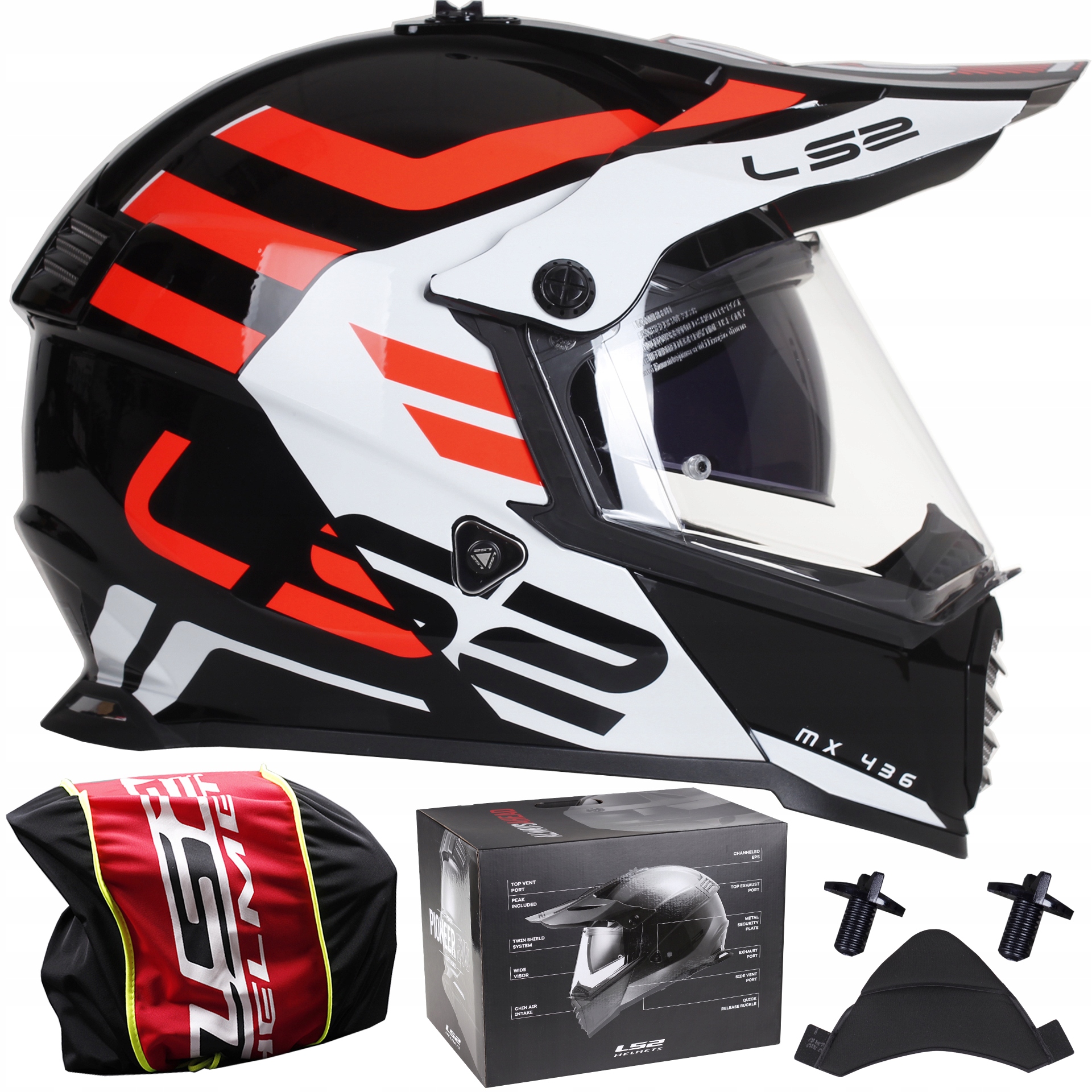 

Kask Cross LS2 MX436 Pioneer Evo Adventurer White