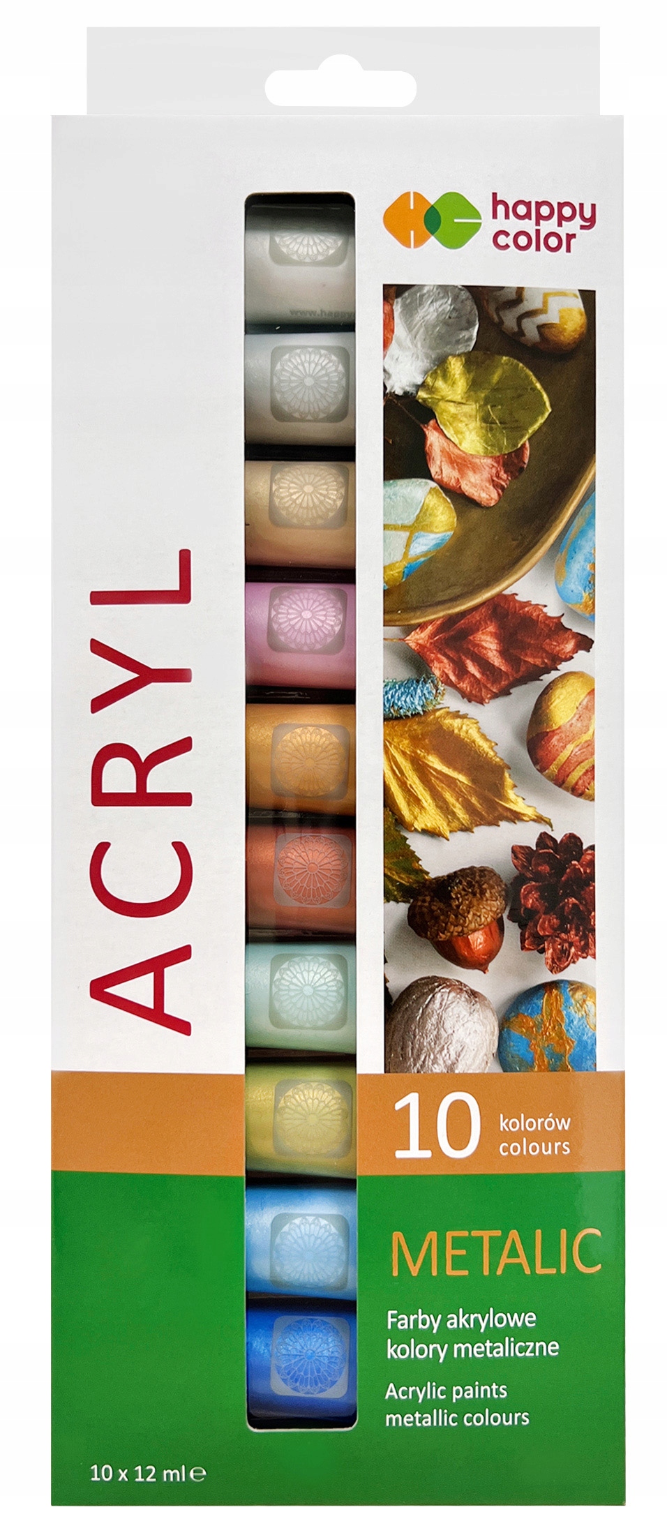 Akrylové Barvy Metalic Happy Color 10 ks x 12 ml