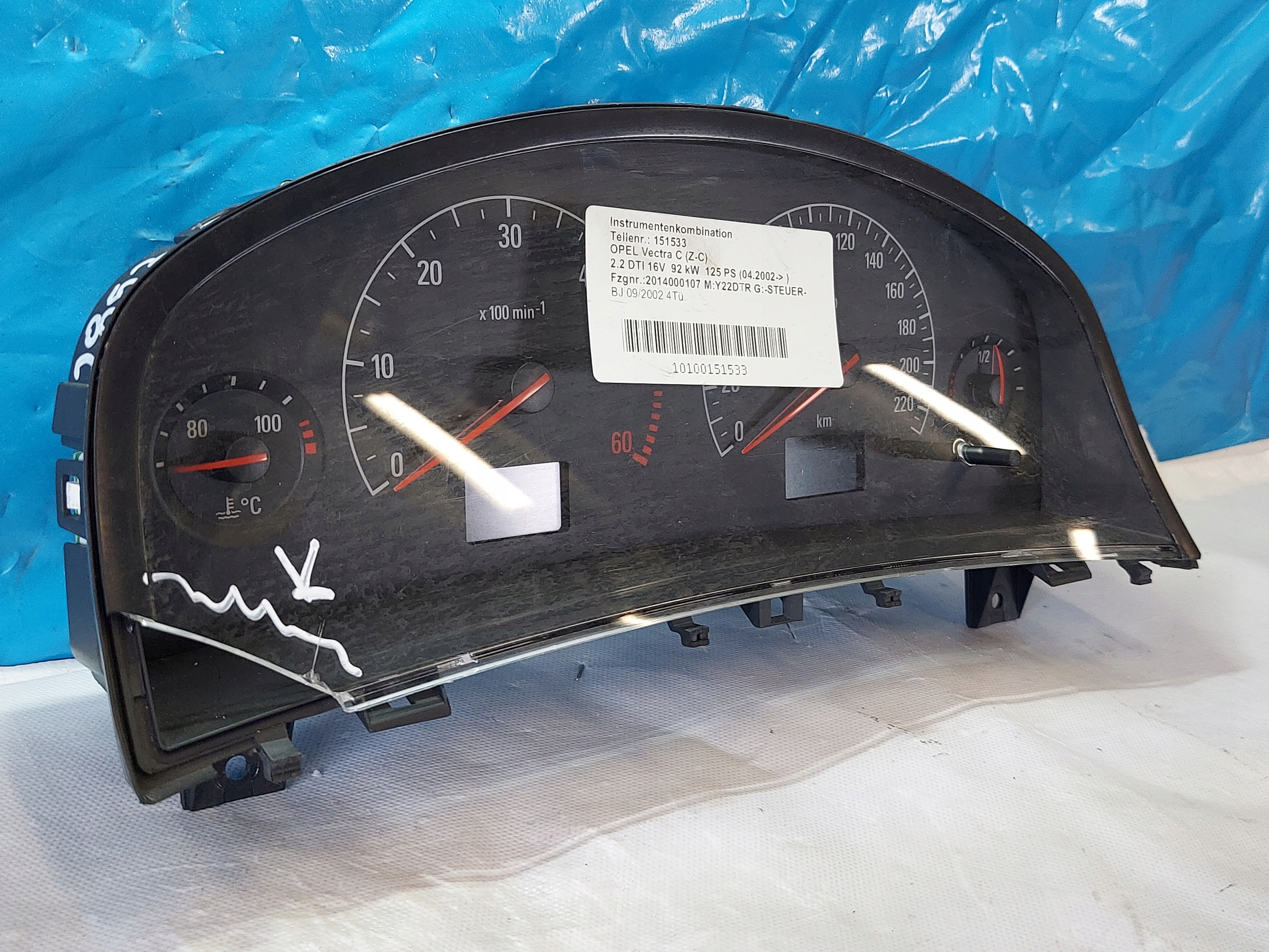 dials clock VECTRA C 2.2 DTI 13129798DS