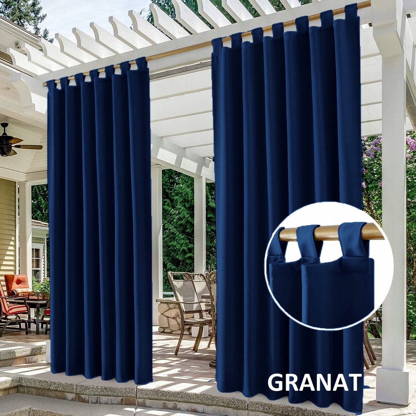 ZASŁONY OGRODOWE 140x220 DO ALTANY TARASU SZELKI Szerokość 140 m