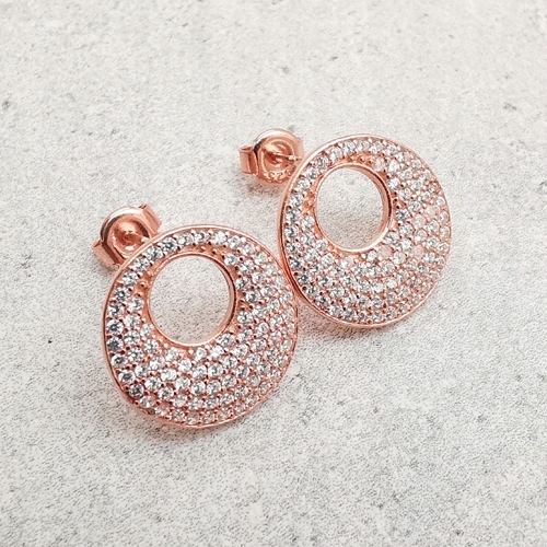 Pozlacené orbitální náušnice s bílými zirkony