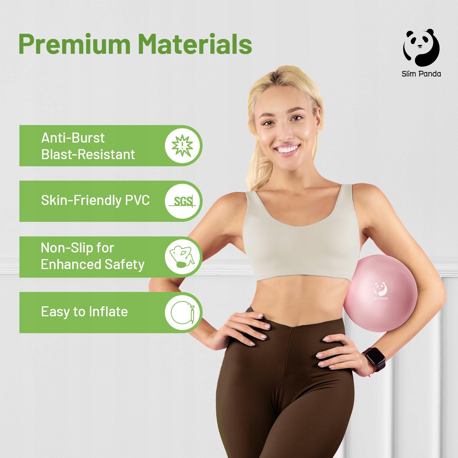 SLIM PANDA Piłka Gimnastyczna 23-25cm z Pompką do Pilatesu i Jogi — miniatura 2