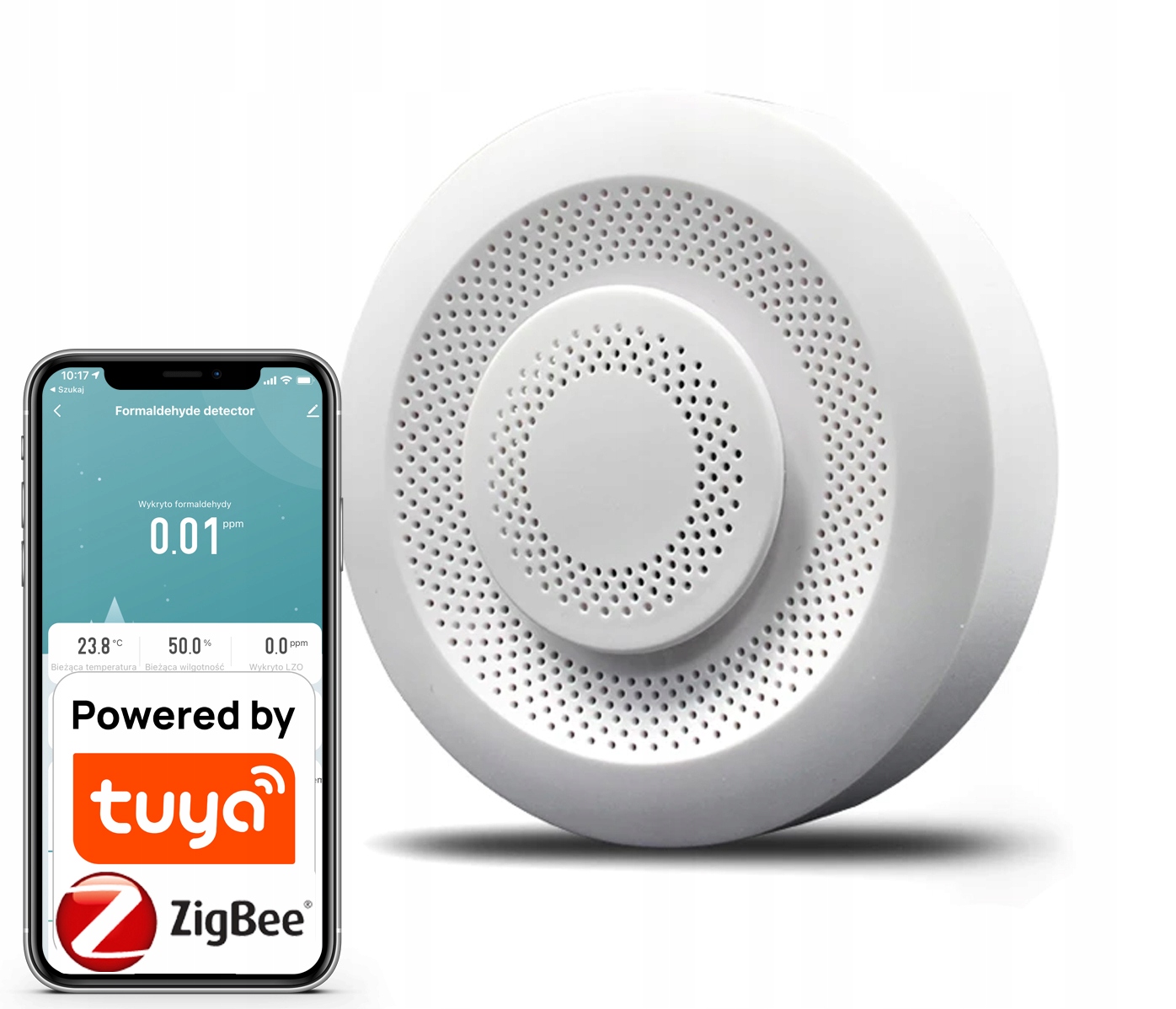 Snímač kvality vzduchu a teploty Detektor CO2 Voc Tuya Zigbee