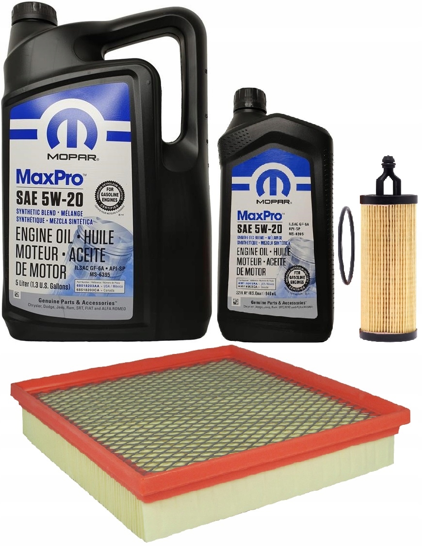 MOPAR 5W20 6L + FILTRY DODGE JOURNEY 3,6 2014-2019