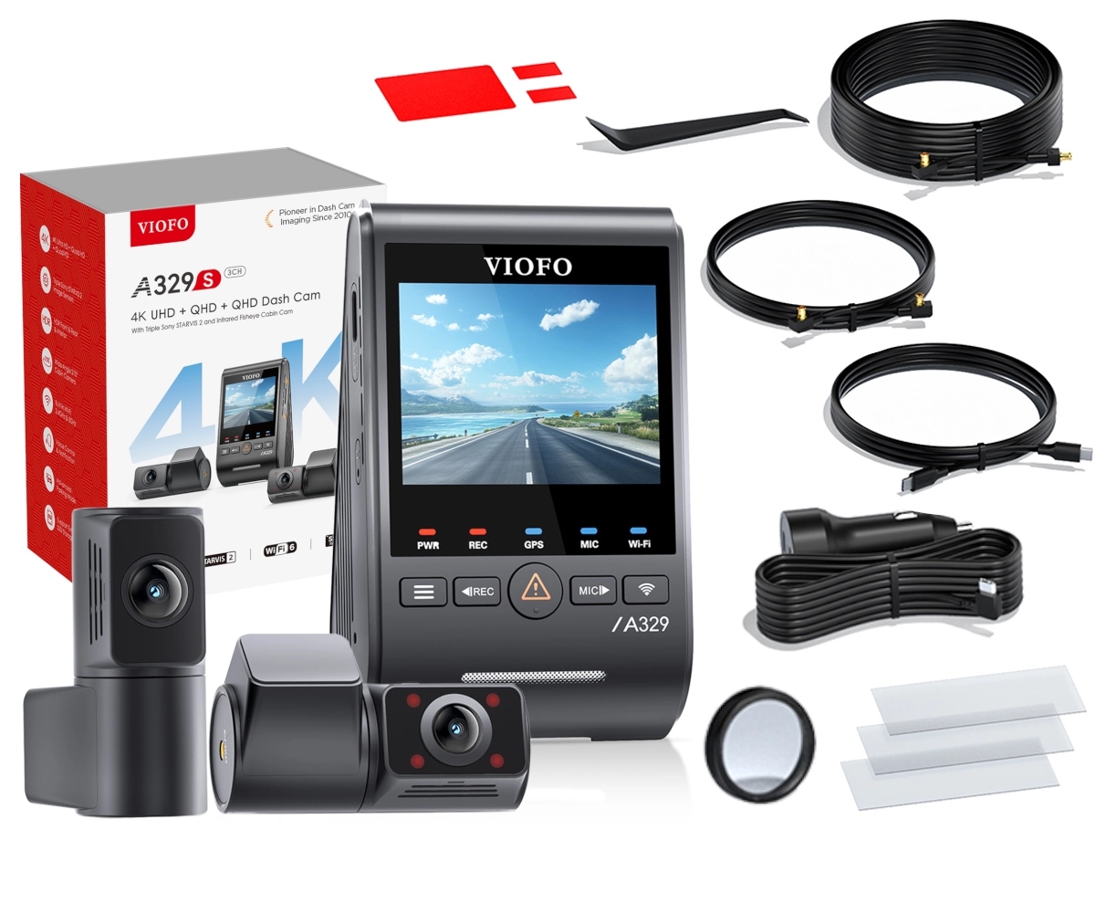Kamera samochodowa Viofo A329S Gps 4K (2160p) Wi-Fi Gps Tył Wnętrze