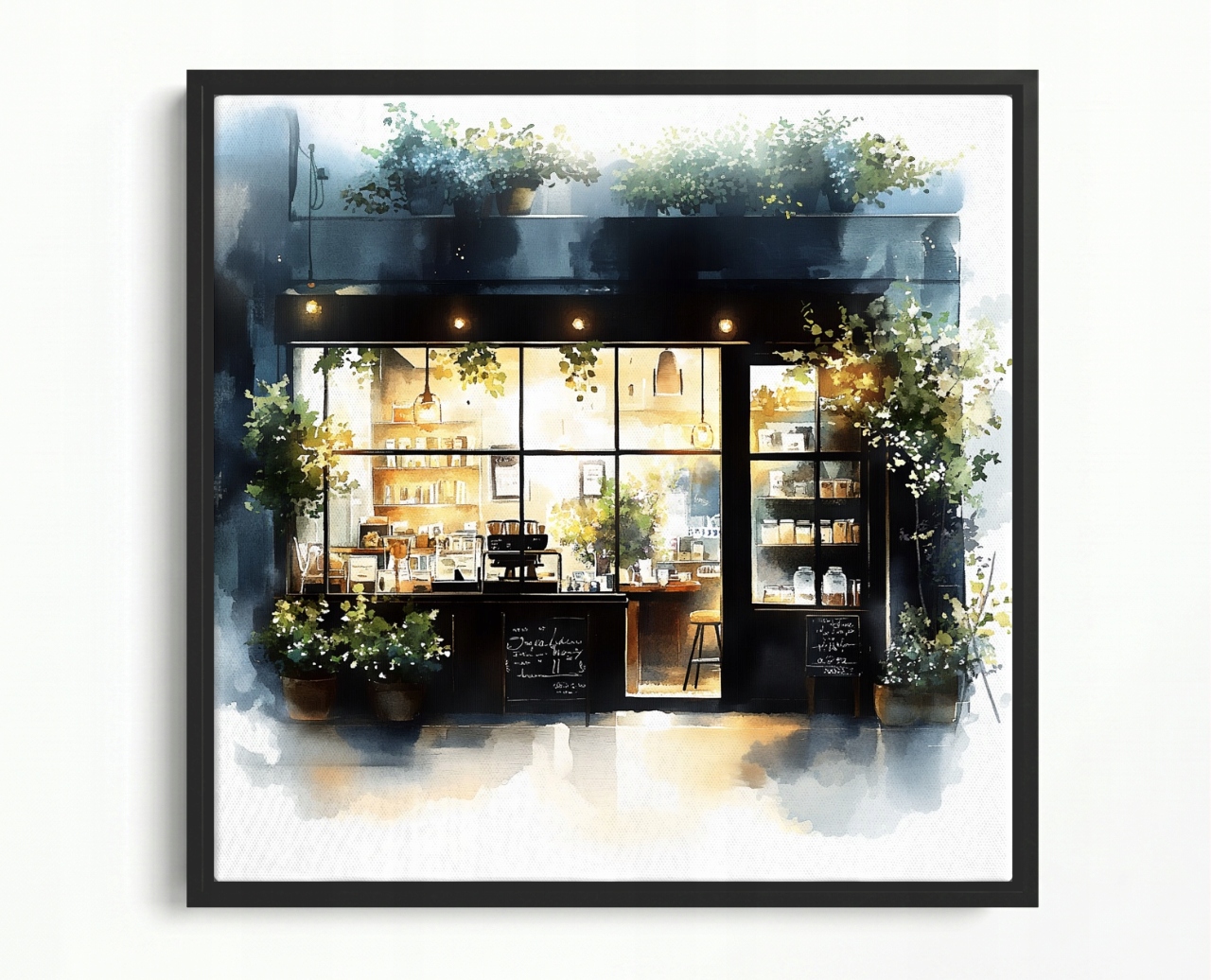 Obraz Rám Americký Box Město Kavárna Obchod Kavárna Vitrína 50x50