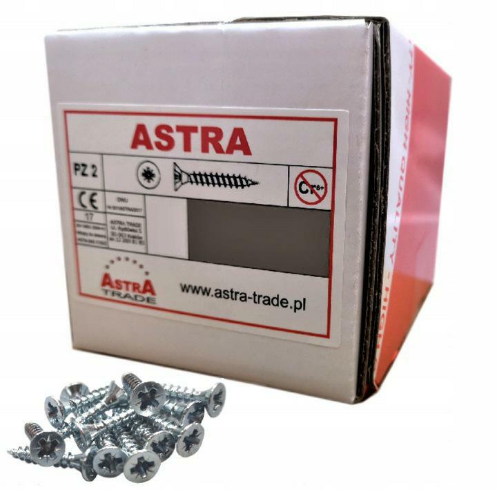 

Wkręty do drewna Astra 3.5x30 ocynk 1000 szt. PZ2