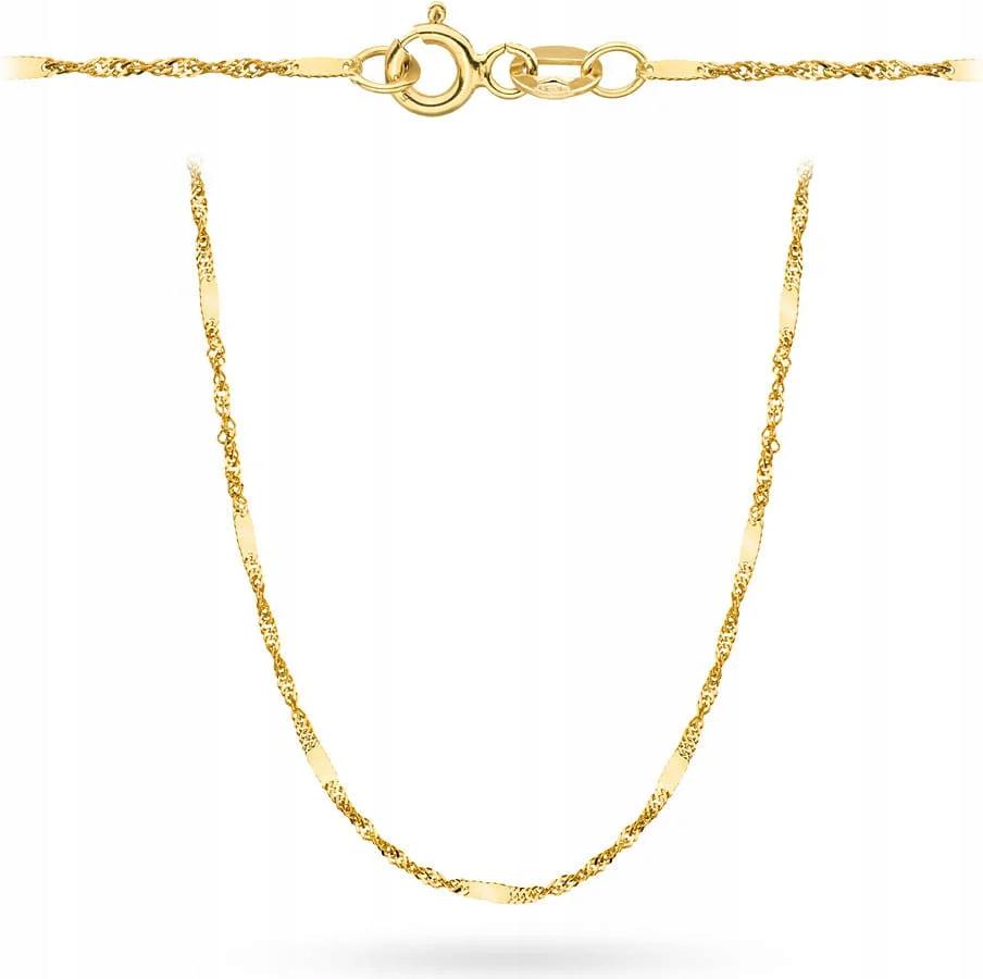 Dětský Řetízek Zlato 585 singapur s destičkami Pro Dívku r42