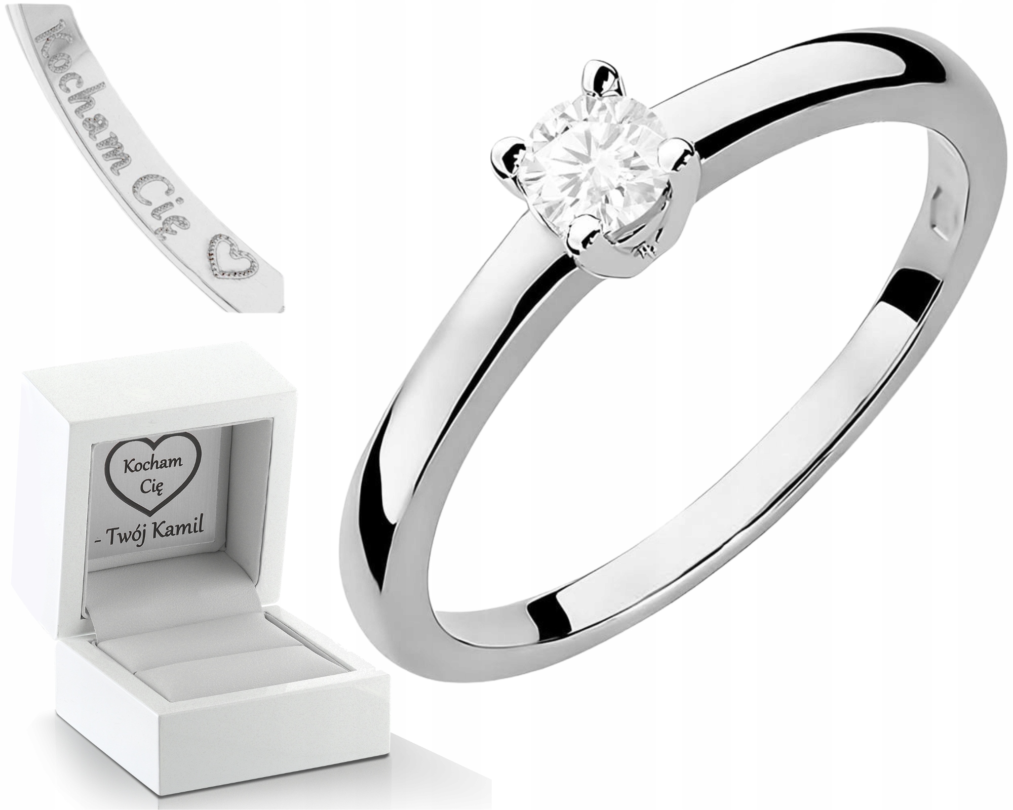 Prstýnek Laboratorní Briliant Bílé Zlato Drť 585