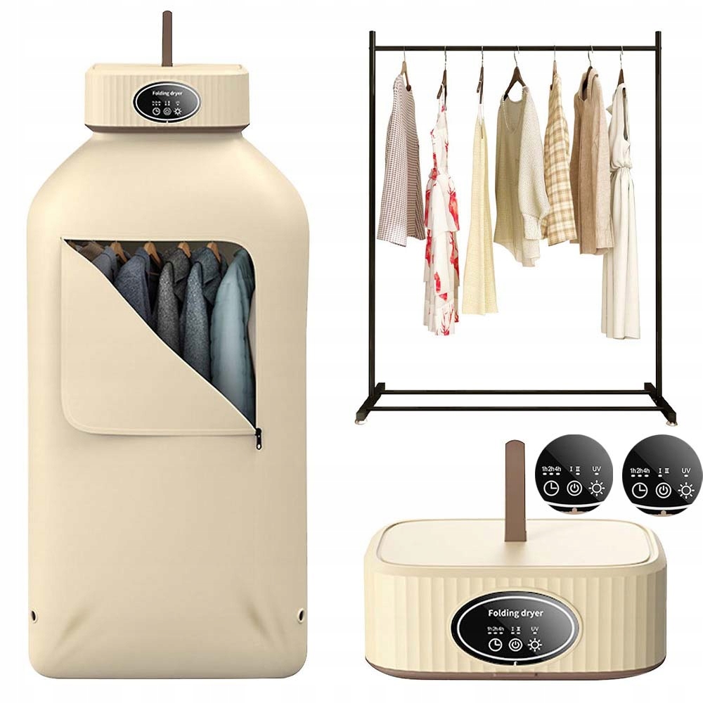 Levně Přenosný Elektrický Sušák Na Oblečení Cestovní 600W Časovač Hák 360°