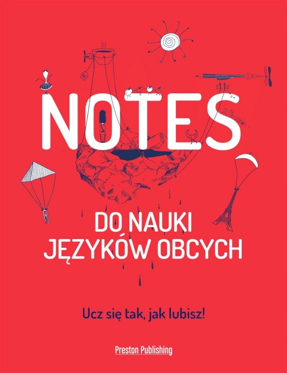 Notes do nauki języków obcych czerwony - praca