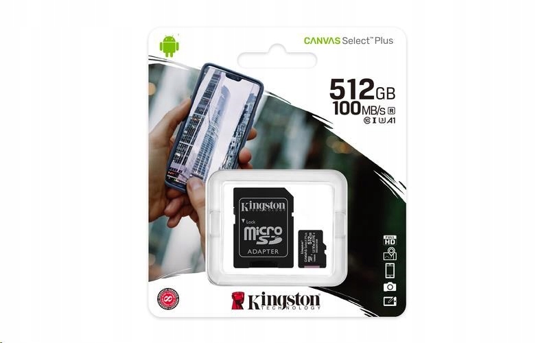 Kingston micro Sd XC 512 Gb U3 V SDCS2 Canvas Plus
